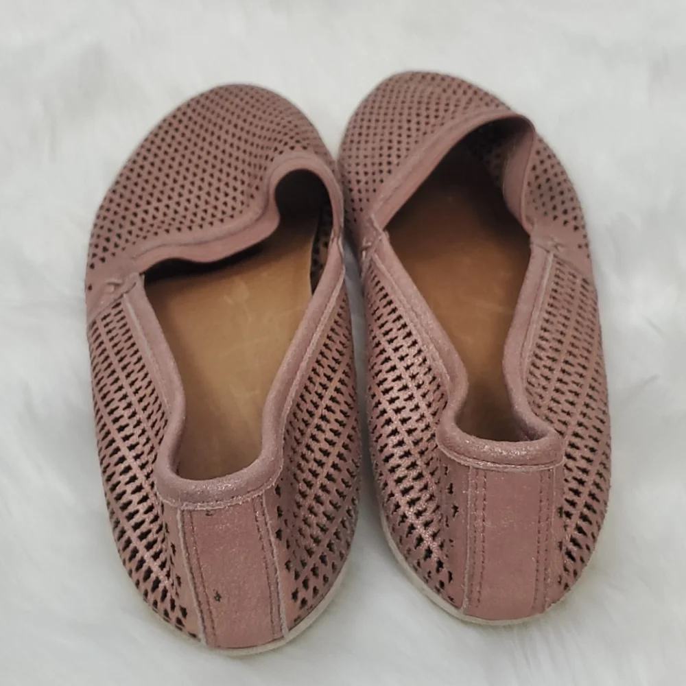 Frye Rose Gold Perforated Slip-On Flats